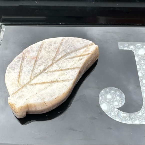 Rainbow Moonstone (Labradorite Variety) Natural Crystal Leaf Carving - Picture 3 of 5